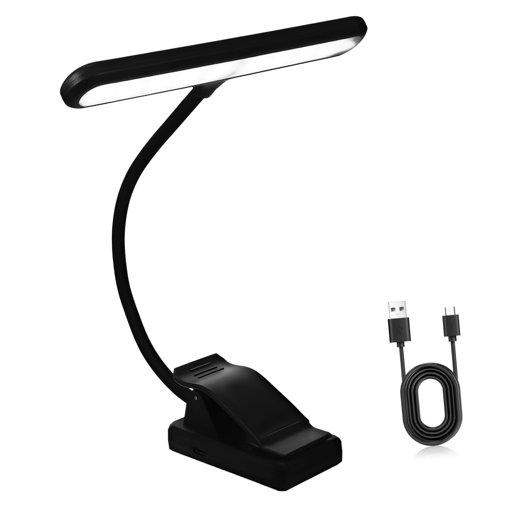 BESPORTBLE Lámpara de Clip para Atril Xy-2069 Recargable 27 LED y 6 Niveles