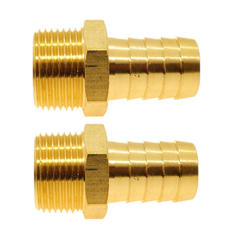 Raccord tuyau d air laiton cannelé 1,9 cm adaptateur pneumatique 3/4 NPT mâle x2