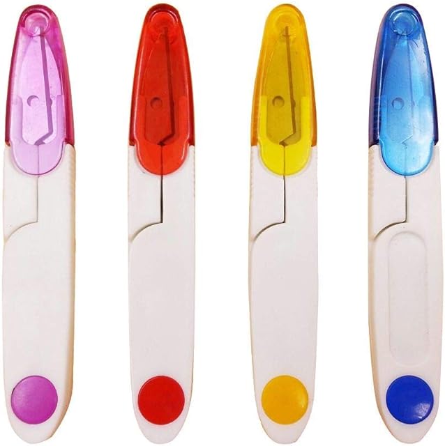 Aeromdale Thread Snips Sewing Snippers Thread Cutter Scissors Clipper Snips&Safety Cover for Cross-stitch Embroidery Randm Color Tailor Seamstress Fishing Clothes Embroidery Craft