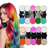 10 Farben temporäre Haarfärbemitte, Haarkreide-Set mit, komfortabel, Auswaschbare Haarfarbe Fasching, bunt für kreative Frisuren, für Geburtstage, Tänze und Partys