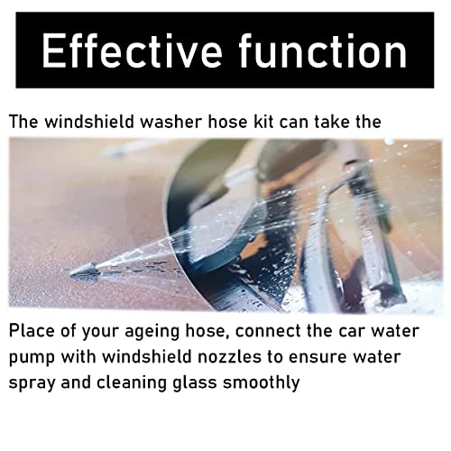Windshield Washer Hose Kit, 4 Meter Washer Fluid Hose With 12 Pcs Hose Connectors, Rubber Wiper Fluid Tubing Kit, Connect Car Water Pump And Nozzles, Universal Auto Replacement Accessories #TOP2