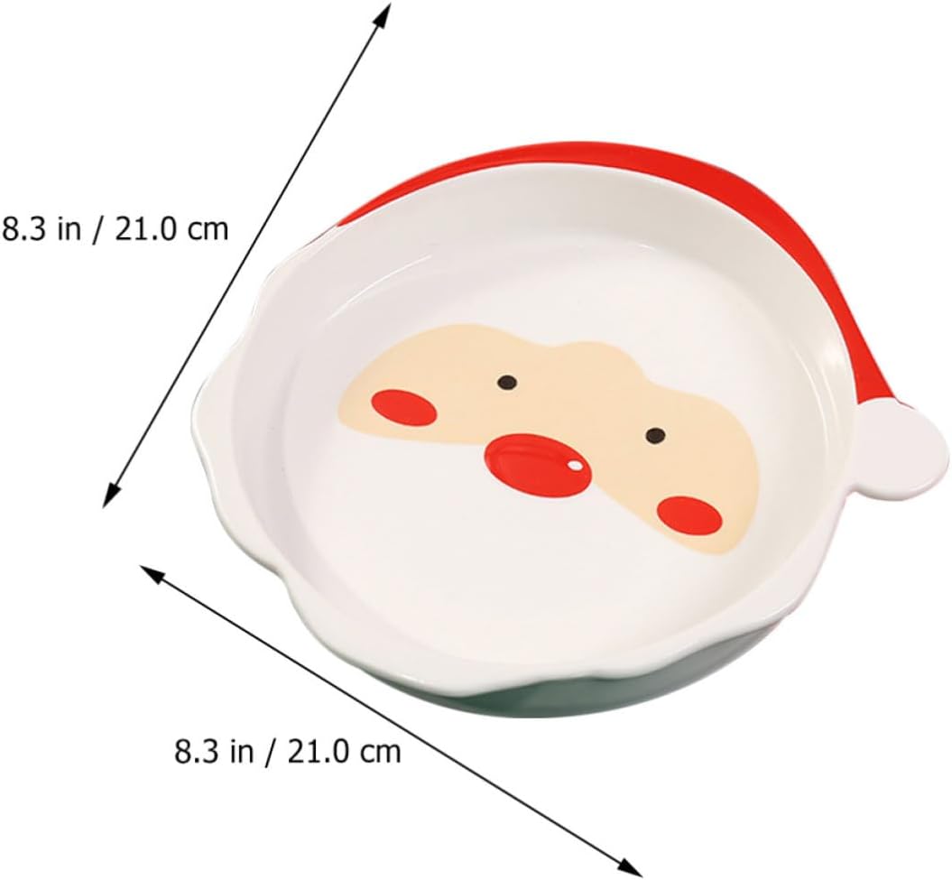 Ipetboom Christmas Santa Shape Ceramic Dinner Plate with Smooth Edges and Wear-resistant Surface, Red Xmas Serving Tray for Entertaining Family and Friends or Holiday Get-togethers