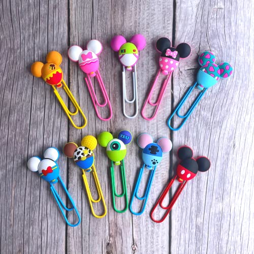 10 Pc Cute Mouse Paper Clips Colorful Office Supplies Gifts For Teacher & Students | Bookmark Clamp Desk Accessories Stationery For School | Book File Page Marker Clip For Women Kids Adult Children #TOP3