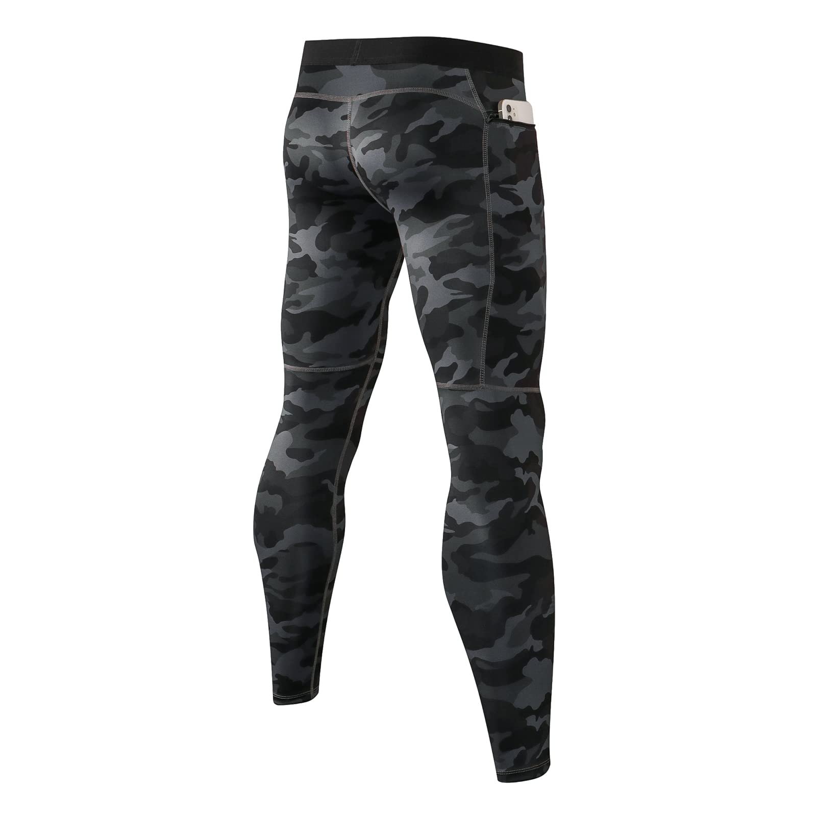 2 Piezas Mallas Running Hombre Deporte Leggings con Bolsillos, Secado Rápido Pantalón de Compresión para Gym Fitness Jogging