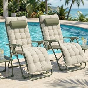 CASABEL Zero Gravity Liegestuhl klappbar, 2er Set, Verstellbarer Relax Sessel mit Auflage für Garten, Balkon oder Camping, robuster Gartenstuhl aus Rostfreiem Stahl mit Textilene-Bezug, Salbeigrün