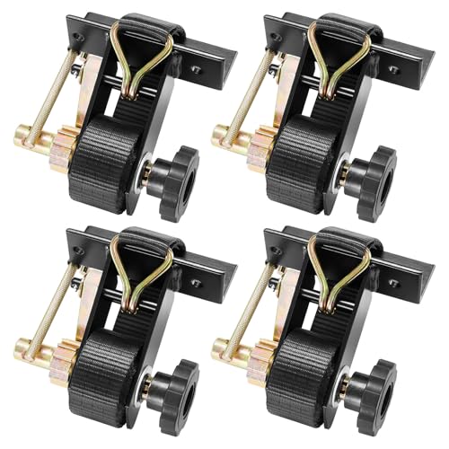VEVOR Ladder Rack Ratchet Straps, 1.4' Black Square Tube Mount, 1.5'' Wide x 7.5' Long Black Ladder Rack Straps with Double J-Hooks, 500 lbs Load Heavy Duty, Cargo Buckle Lock Strap (4 Pack)