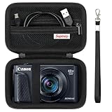 Supmay Hard Carrying Case for Canon PowerShot SX740 HS/ SX730 HS/ SX720 HS/ SX620 HS/ G7 X Mark III/ G7 X Mark II Digital Camera, Storage Holder Travel Bag with Mesh Pocket for Battery Pack, Black
