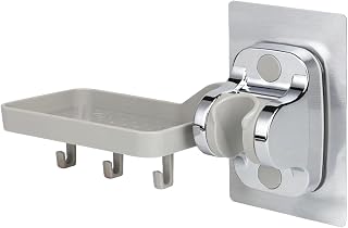 DASITON Adjustable Adhesive Shower Head Holder with Shelf Hanging Hook Wall Mount Holder Shower Accessories for Bathroom，for RV Shower, Bathroom Accessories, Children's Height Adjustment