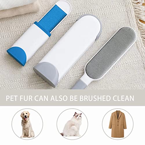 2 Pack Portable Lint Remover Brushes - Fur Remover Dog & Cat Hair Remover Double Sided Loose Hair Double-Sided Brush With Self-Cleaning Base Hair Cleaner Brushes For Furniture,Clothes,Sofa,Carpet #TOP4