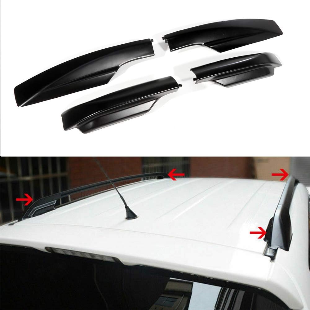 ROADFAR 4PCS Black Roof Rails Rack End Cap Cover Shell Fit for 2006 2007 2008 2009 2010 2011 2012 for Toyota for RAV4 Sport Utility