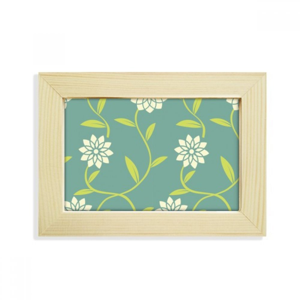 Marco de fotos 5x7 decorativo de madera verde blanco con diseño floral para pintura de sobremesa