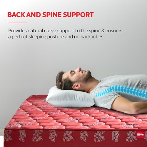 Image of Kurlon Rutile Mattress | Natural Coir Mattress | Breathable | Medium Firm Support | Natural Cooling | PU Quilted | Durable | Double Size | 78x48x7 | 5 Yrs Warranty