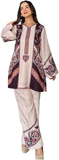 ZELENKA Women Rayon A-Line Kurti Palazzo Co-Ord Set Digital Print 3/4 Sleeve Shirt Collar Above Knee Tunic Top & Pant Casu... Price In India
