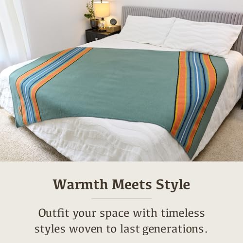 Image of 100% Wool Blanket Camping, 60 inchx84 inch Large Warm Blankets for Winter, Glacier