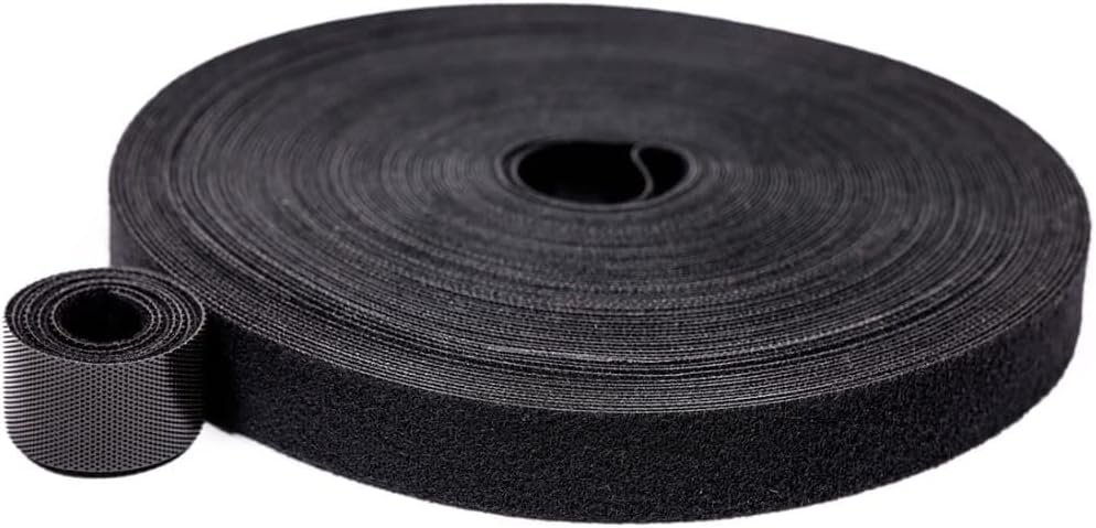 SHIVANSH TECHNOLOGY Essentials Reusable Adjustable Cable Cord Management Hook & Loop Cable Ties Straps (Hook and Loop Cable Straps (7 Rolls Of 1m), Black - Hook and Loop Cable Straps)