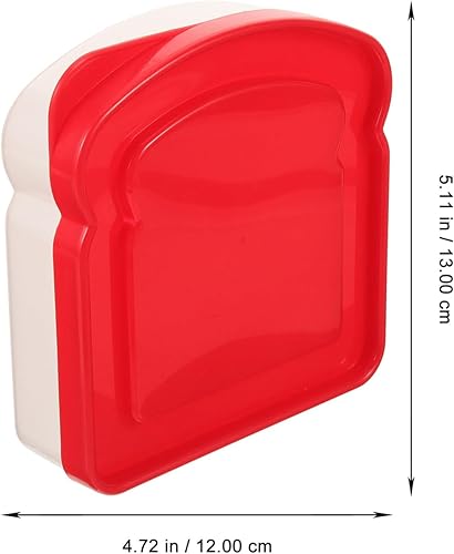 Miniatura 3 de Yardwe 4 cajas de sándwich con forma de tostada, contenedor de almacenamiento de alimentos para preparar el almuerzo (color aleatorio)