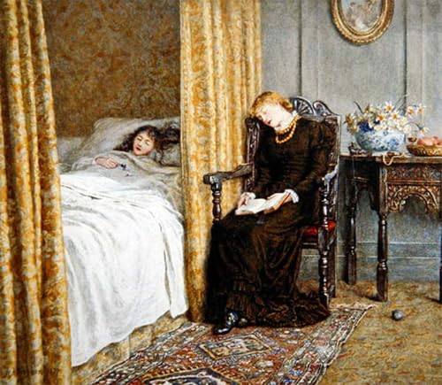 Pintura mural il convalescente Helen Allingham con detalles retro de alta fidelidad