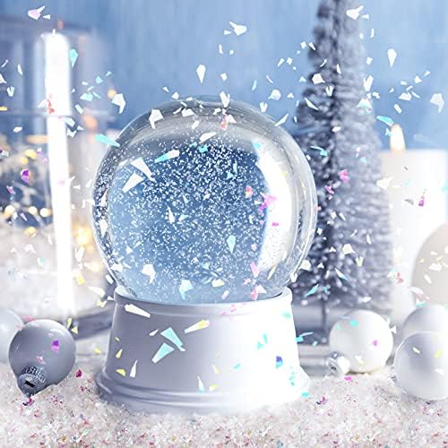 Christmas Twinkles Snow Fake Snow Decoration Craft Snow Artificial Flake Fake Snow Powder Filler for Christmas Party Decoration Supplies, 5.3 Ounce (White, AB Color)