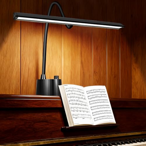 Piano Light - LED Piano Lamp for Grand/Upright/Digital Pianos - Adjustable Piano Light Desk Lamp with Flexible Gooseneck, 5 Color Modes, Dimmable & USB Charging Port Eye-Care for Home Office Bedroom
