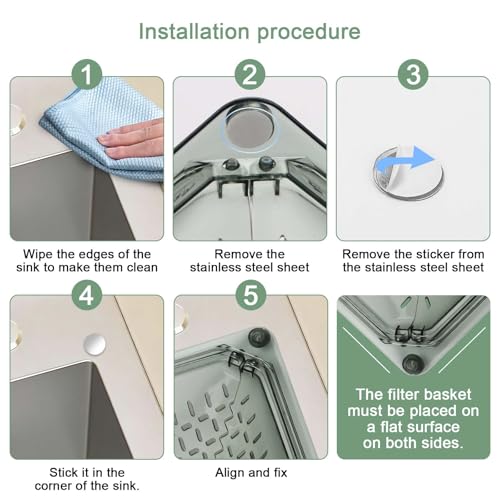 Generisch Sieb für Spülbecken 2 Stück Triangular Abtropfkorb, Apüle Organizer Rack Disposal Detachable Strainer Space Saving Sieb spülbecken Net for Drehverschluss für Küchenabfälle