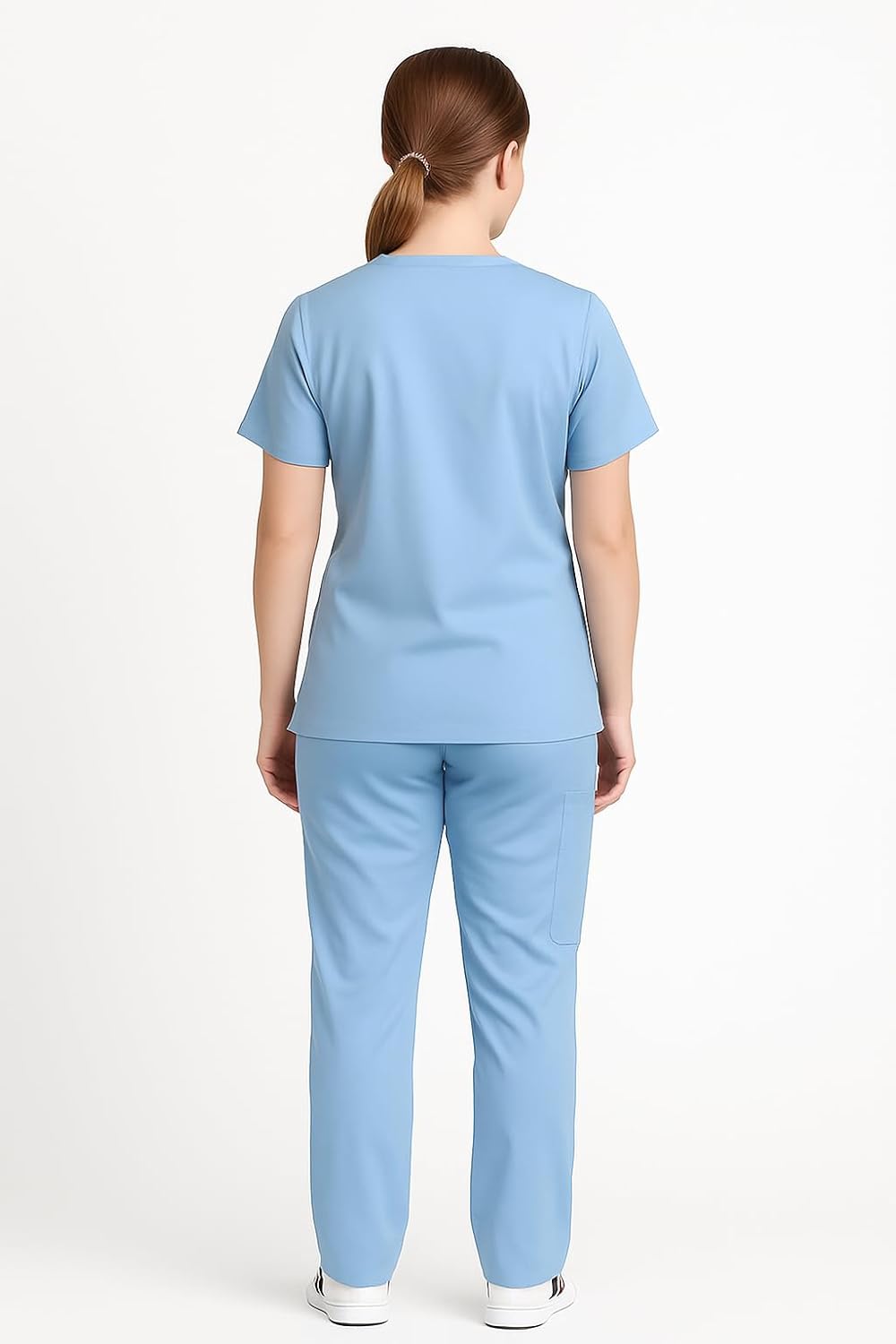 Unisex Hospital Scrubs Set – Stretch V-Neck Top & Pants for Men & Women | Dental Medical Uniform for Nurses & Doctors