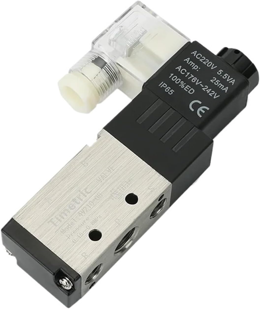 4V210 06 08 Válvula Solenoide De 2 Posições 5 Portas Tem dc24v, dc 12v, ac24v, ac110v, ac220v, AC380V(4V210-08,AC220V)