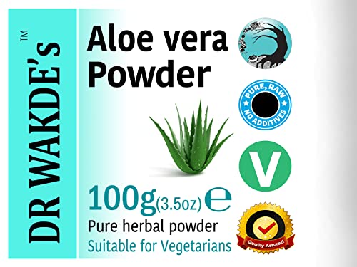 Dr Wakde's Aloe Vera Leaf Powder - 100G (3.5Oz) | Pure, Raw & Dried Powder | Natural Aroma And Freshness | Fine Powder | Vegan | Premium Grade | Nothing Added, Nothing Removed #TOP1