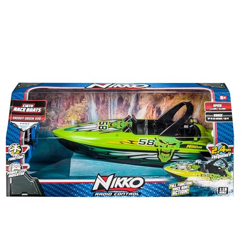 Nikko 10171 Speed Boat, Remote Controlled RC Boat, Water Action up to 2.5 km/h, Robust Motor Boat, Fast Response, 25 m Range, for Children from 6 Years and Adults, Race Boat Approx. 30 cm, Green - Image 9