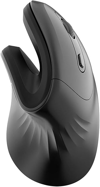 Tynerza Ergonomic Wireless Mouse, Vertical Silent Mouse with Adjustable DPI 800/1200/1600 DPI, Optical and Portable Office Cordless Mute Mice for Computer Laptop for Right Hand - Black