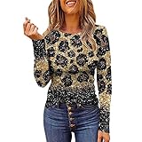 fillamoda Damen Damenpullover Langarm v Pulli Damen Damen Bluse Langarm Bluse vorne kurz hinten lang Pullover lang Damen Bluse Damen sexy Shirt v Ausschnitt Damen blau-weiß gestreifte Bluse