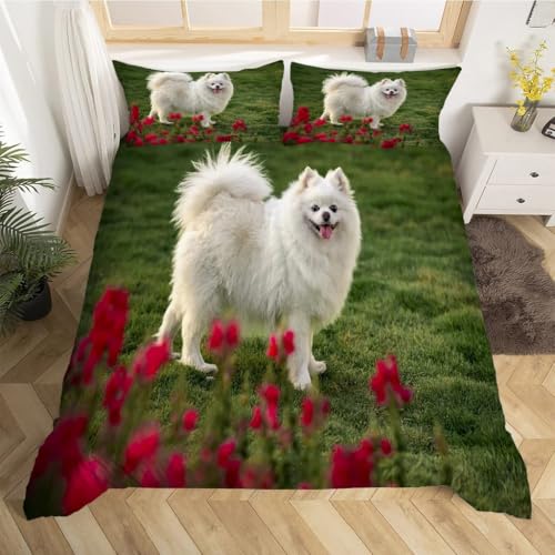 Housse couette microfibre douce poméranien pour éviter les plis - 3