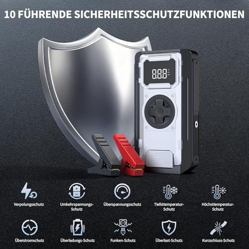 Powerbank mit Kompressor und Starthilfe 6000A für Autos