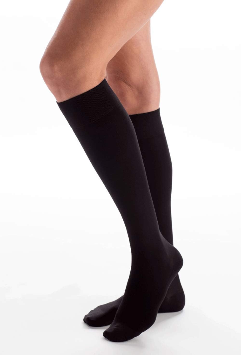 Carolon Health Support Knee High Medical Compression Socks Bariatric Hosiery - Latex Free 30-40 mmHg Closed Toe - 1 Pair
