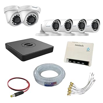 Security Kart Prama 1MP Full CCTV Camera kit with 5 Year Warranty for Home and Office use (PRAMASK1MP2DOME4BULLET8CHDVR)