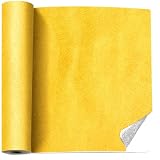 SiiRo Yellow Faux Suede Fabric Sheet, 16x59 Inch Self Adhesive Velvet Liner, Microfiber Sticker for Jewelry Box Drawer, Car Interior Trim, Furniture Repair Patch (Yellow)