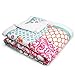 Lush Decor Brookdale Reversible Throw - Colorful Floral Pattern Patchwork Blanket - 60