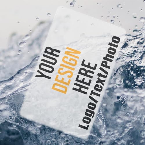 Custom Transparent Business Cards PVC Waterproof Add Photo/Text/Logo Print Your Own Business Card Personalized Single Sided Clear Frosted Business Card 0.38mm Thickness - 200 pcs
