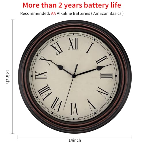14 Inch Roman Numeral Bronze Clock image product image