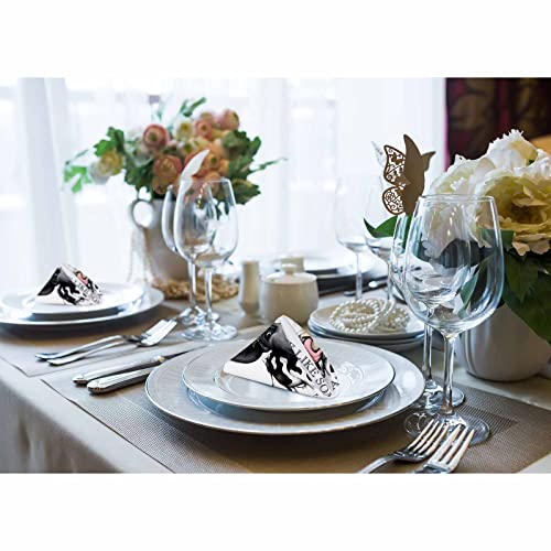 Mxocom Black White Milk Cow Cloth Napkins Set Of 4 Sunflower Flower Ring Farm Animal Playful Lovely Head Funny Dinner Napkins Washable For Home, Parties, Weddings And Banquet 18 X 18 Inch #TOP5