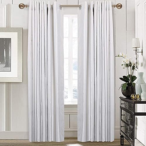 Ycolnaefllr 1 Inch Diameter Double Curtain Rod Set Double Curtain Pole Rail Adjustable from 84 to 120 Inch(213cm-304cm) with Curtain Holdbacks Double Window Curtain Rod Set Warm Gold