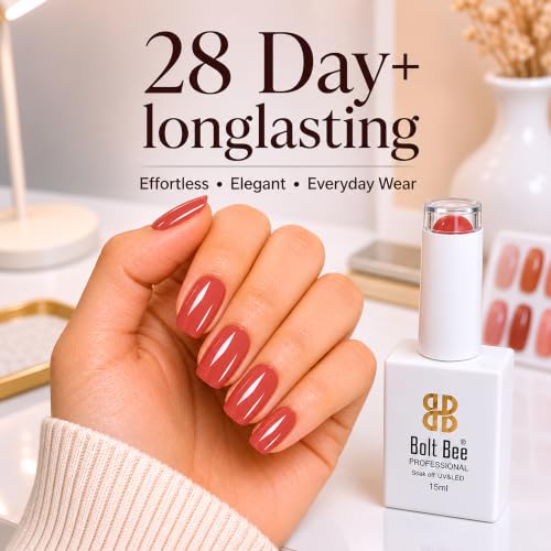 Image of BOLT BEE 15ML Gel Nail Polish 1Pc Clear Pink Glitter Nail Polish Soak Off UV LED Nail Gel Polish Nail Art Starter Manicure Salon DIY at Home, 0.5 OZ (1) (121)