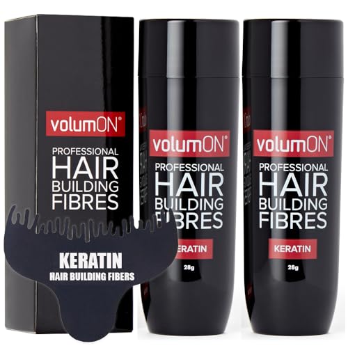 VOLUMON Keratin Hair Fibres Black, 28g x2