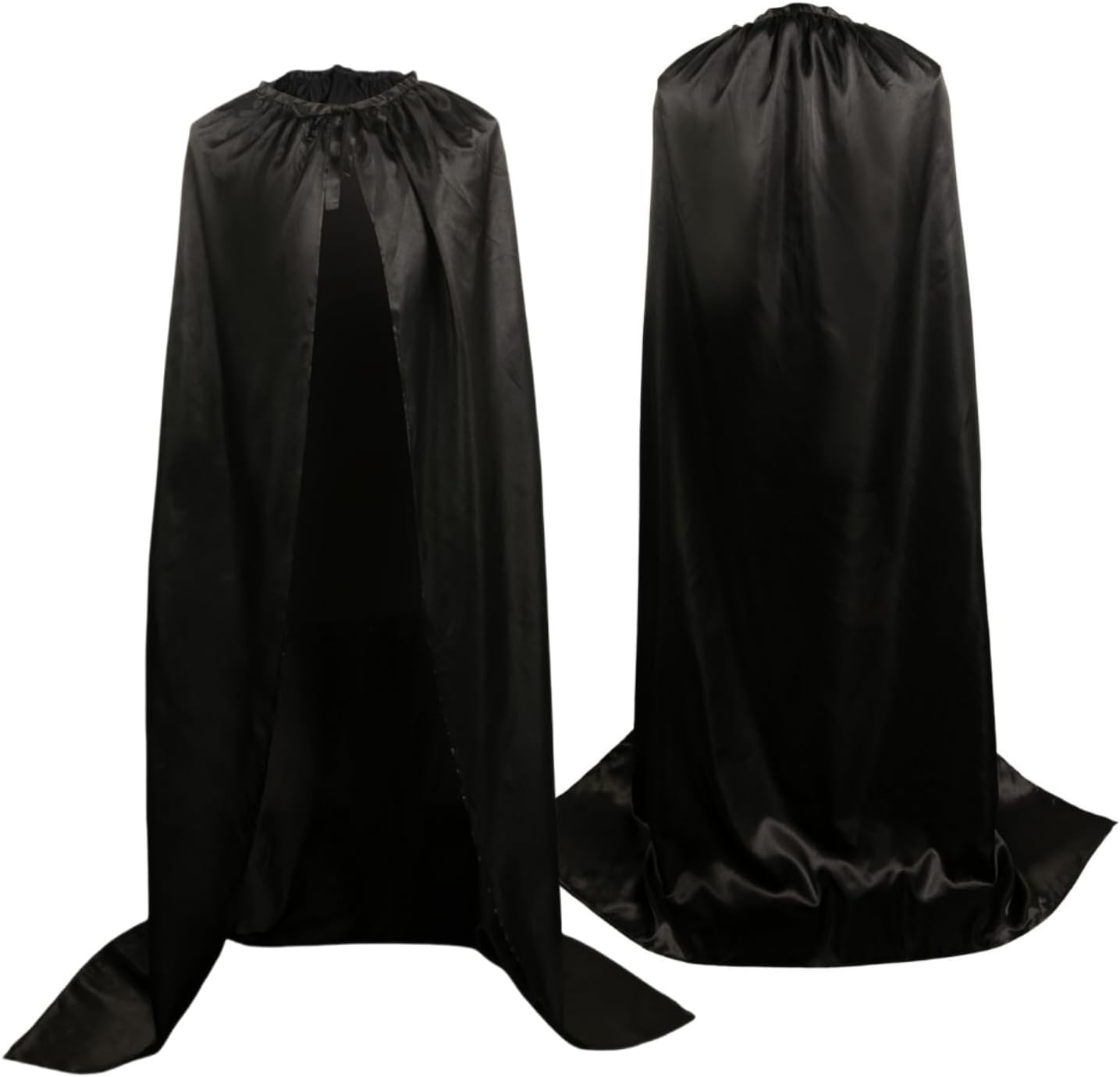 Black Cape Men No Hood Hero Robe Adult Cosplay Knight Cloak Capes Full Length Halloween Party Costume