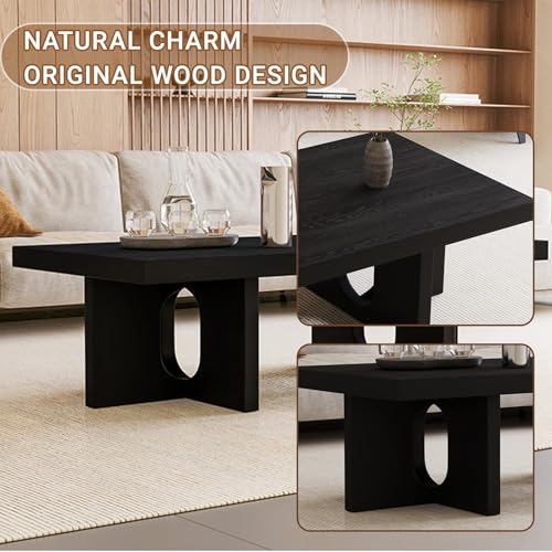 Table basse bois salon table centrale rectangulaire robuste pour salle familiale - 7