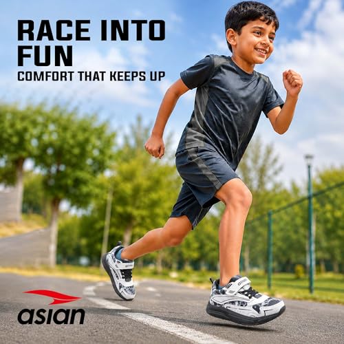 Image of ASIAN Boomer-05 Kids Sports Shoes with Velcro Strap | Lightweight Comfortable Stylish Shoes for Boys & Girls | Durable Grip Sole Casual Running Shoes