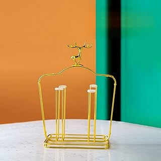 WQSMSZ Lekki Luksusowy Stojak Do Suszenia Butelek Do Góry Nogami Domowy Stojak Odpływowy Filiżanka Do Herbaty Szklany Pojemnik Na Wodę Nadaje Się Do Kuchni, Salonu, Stołu Jadalnego, Złota