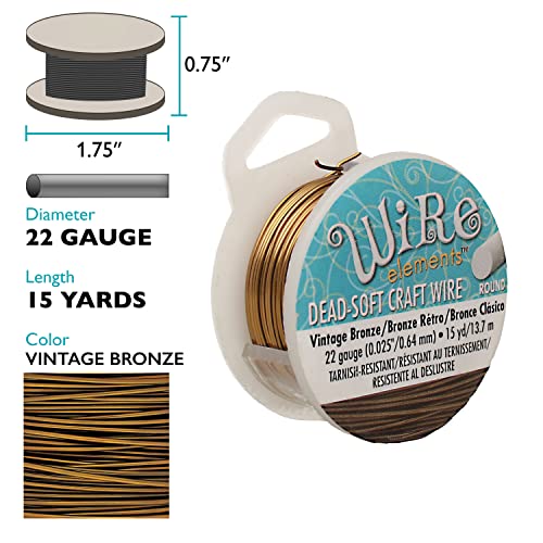 Beadsmith Wcr-4206 22 Gauge Antique Vintage Bronze Brass Color Copper Craft Wire, 15 Yd #TOP3