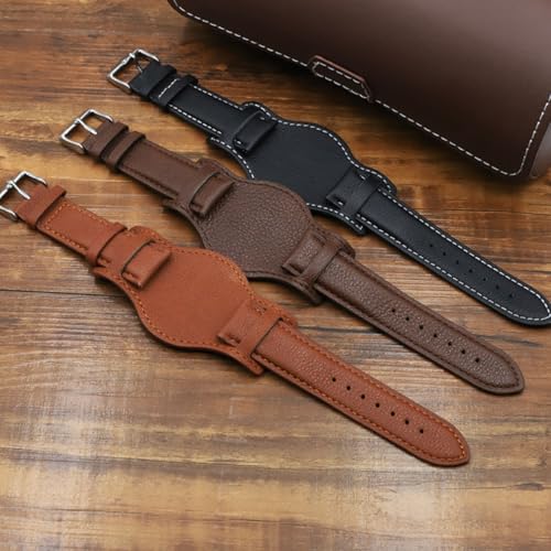 Bracelet montre 16mm cuir marron classique confortable - 6