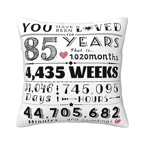 BZKIER 85th Birthday Gifts Presents Birthday Decorations for 85 Years Old Men Women 85th Years Anniversary Throw Pillows Covers 18x18 Inch for Home Bedroom Living Room Decor Cover